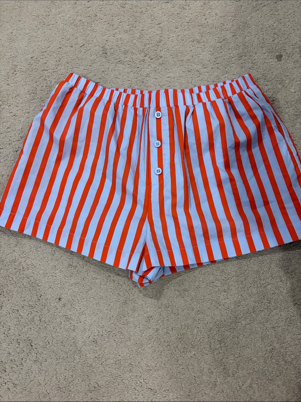 emory park Orange and White Striped Button-Front Shorts